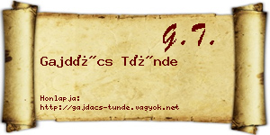 Gajdács Tünde névjegykártya